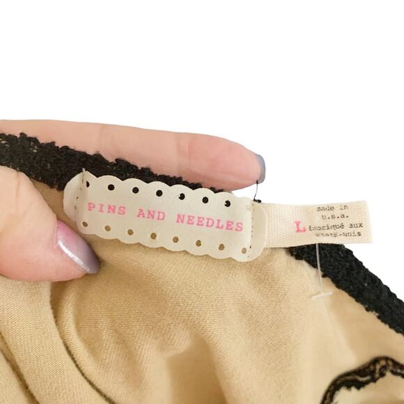 Urban Outfitters Pins & Needles Black Crochet Lace Zip Back Bustier Large - Picture 5 of 5